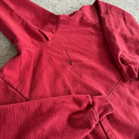 Los Angeles Apparel Heavy Fleece Hoodie Sweatshirt Red SMALL Unisex - Picture 5 of 8